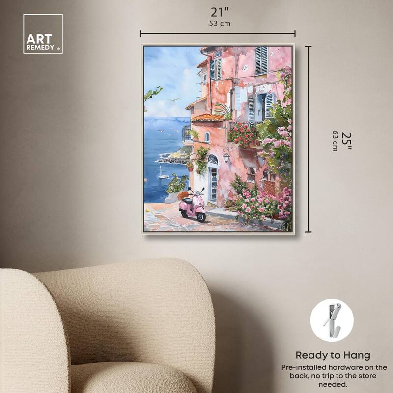 Lush Coastal Villa II Canvas by Art Remedy