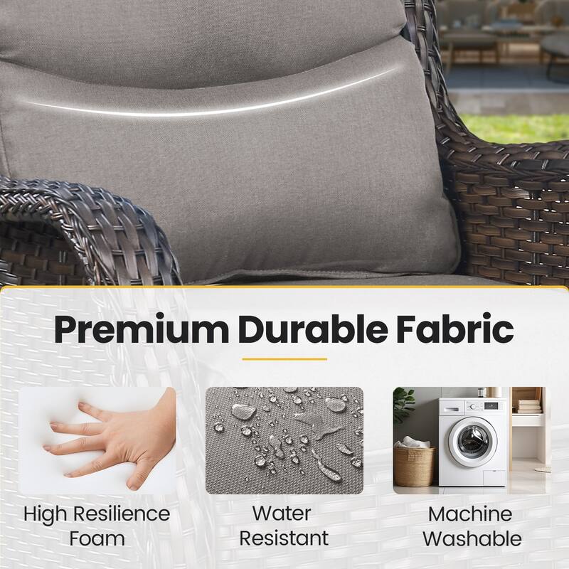 Outdoor Swivel Rcoker Patio Chair with Coffee Table