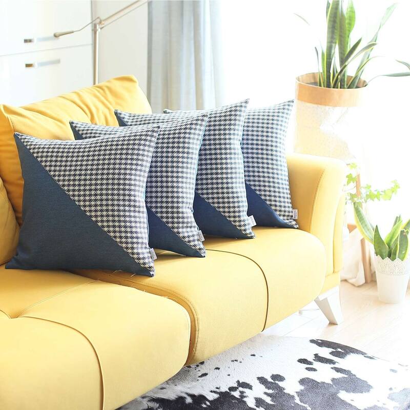 Set of 4 Houndstooth Pillow Covers Bed Bath & Beyond 34261308