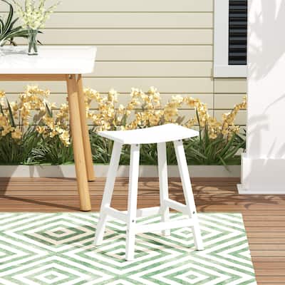 Polytrends Laguna Hdpe All Weather Outdoor Patio 24" Saddle Seat Counter Stool
