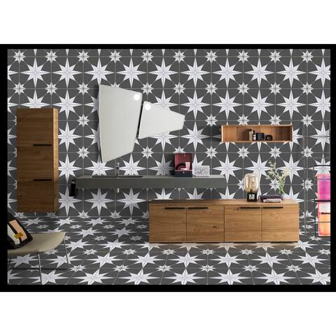 Granada 12 x 12 Ceramic Tile for Wall in Black and White