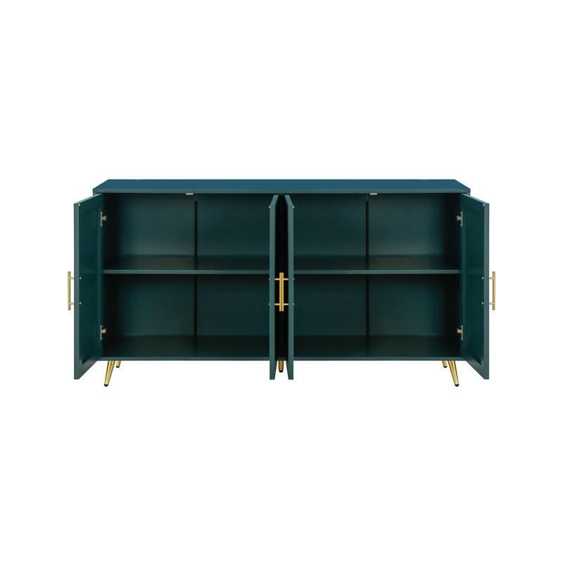 Wood TV Stand with Storage Cabinet & Adjustable Shelves - 15.70 x 60.00 x 32.30