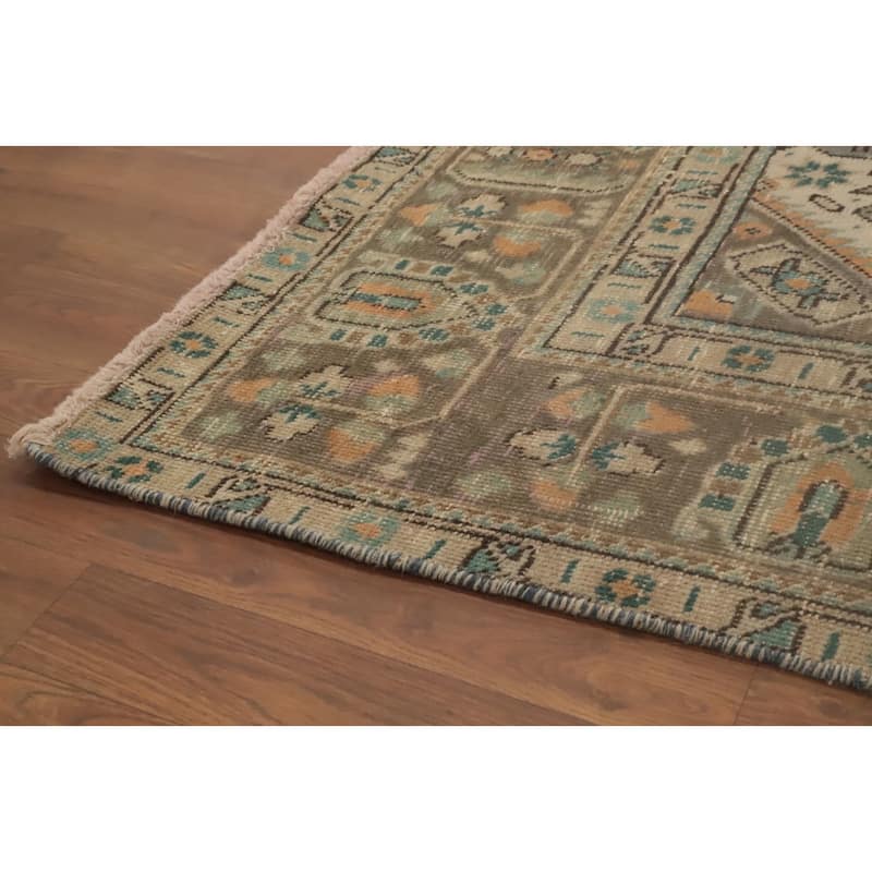 Hand Knotted Oriental 100% Wool Carpet Traditional Floral Oranges & Rust Tabriz Area Rug - 9' 5'' X 6' 5''