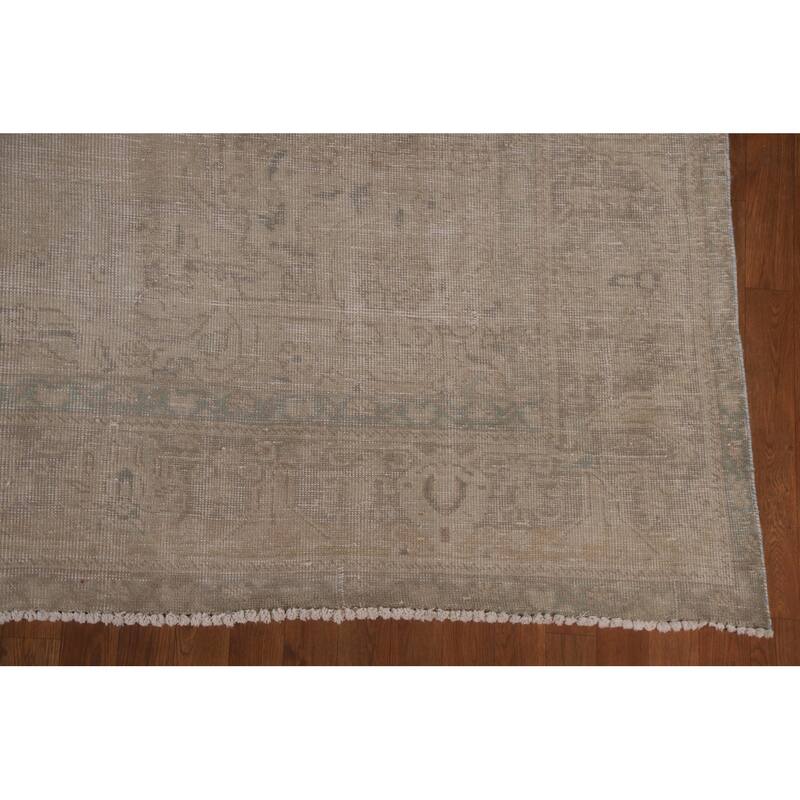 Hand Knotted Oriental 100% Wool Carpet Traditional Medallion Beige & Ivories Tabriz Area Rug - 12' 11'' X 9' 6''