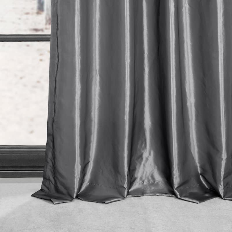 Exclusive Fabrics Blackout Faux Silk Taffeta 120-inch Curtain (1 Panel)