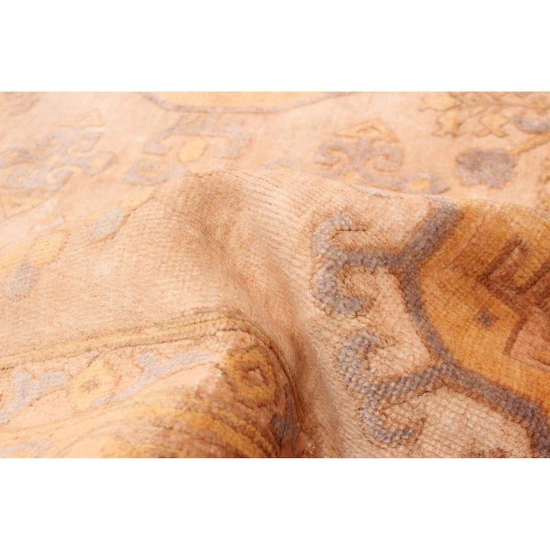 ECARPETGALLERY Hand-knotted Mamluk Copper Silk Rug - 7'9 x 9'9