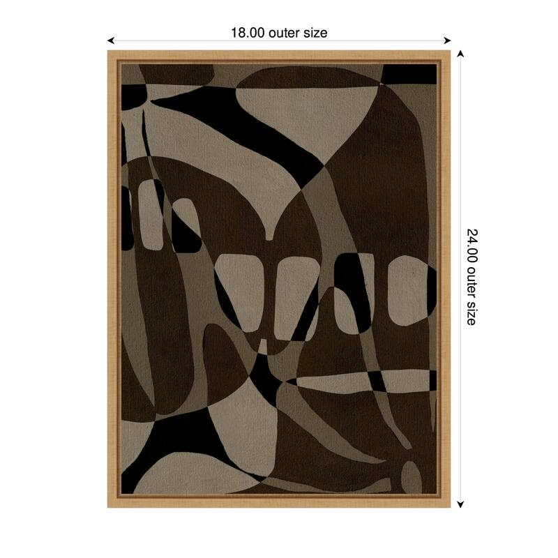 Kate and Laurel Sylvie Contour 1 Framed Canvas by Shatha Al Dafai