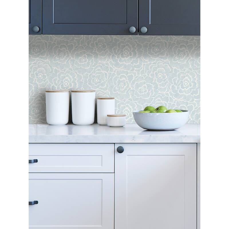 NuWallpaper Blue Saraya Peel & Stick Wallpaper - 20.5-in x 216-in