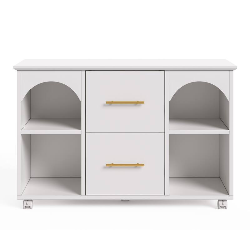 39.3'' Mobile File Cabinet for Home Office, 2 -Drawer, Fits A4/Letter Size