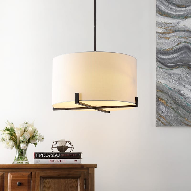 SAFAVIEH Lighting Azra Pendant - 20" x 20" x 11" - Oil Rubbed Bronze - 20Wx20Dx47H