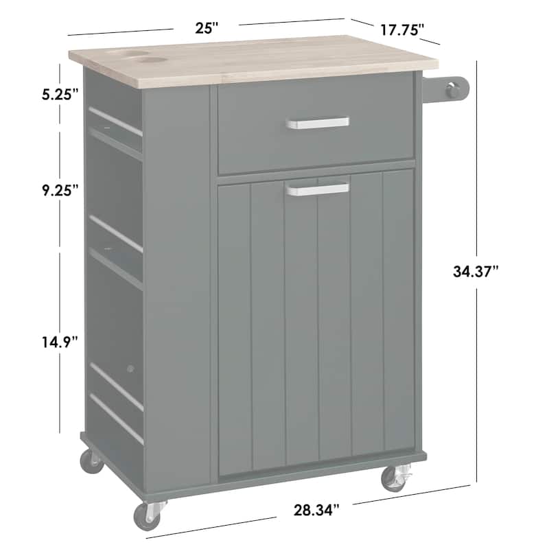 Simple Living Lima Rolling Kitchen Cart
