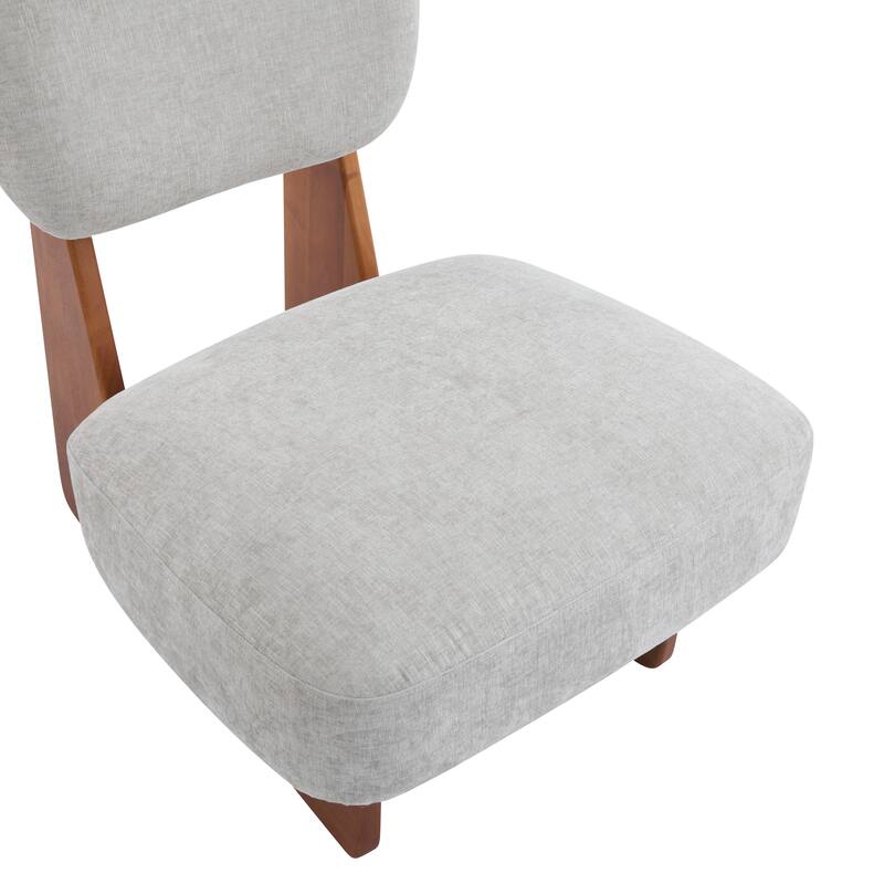 Roomfitters Modern Lounge Chair with Polyester Upholstery, Sturdy Black Wood Base, Minimalist Accent Seating, Set of 2