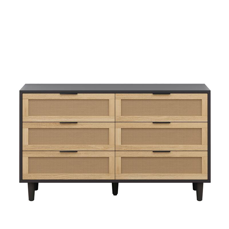 6-Drawers Rattan Storage Cabinet Rattan Drawer
