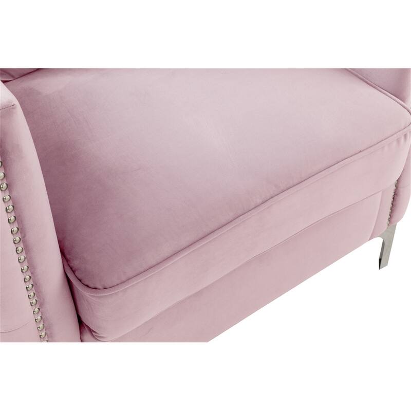 Velvet Sofa with 3 Pillows