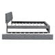 preview thumbnail 20 of 32, Eye-catching Design Teddy Fleece Upholstered Platform Bed with Twin XL Trundle, LED Light, Queen Size