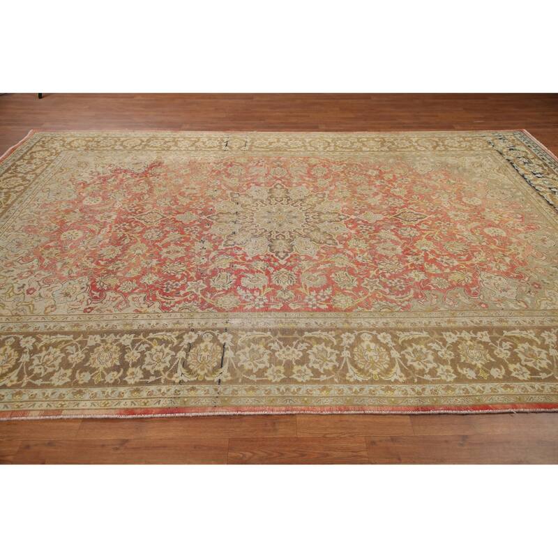Hand Knotted Oriental 100% Wool Carpet Traditional Floral Red Najafabad Area Rug - 11' 5'' X 7' 9''