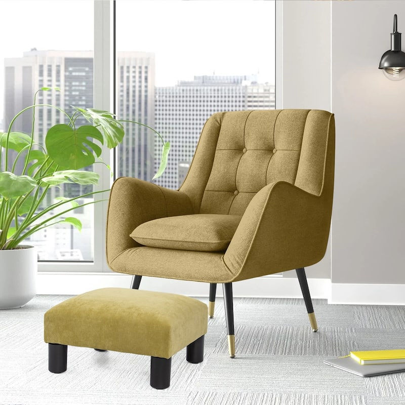 Adeco Ottoman Upholstered Fabric Footrest Pet Steps Dog Stair Stool