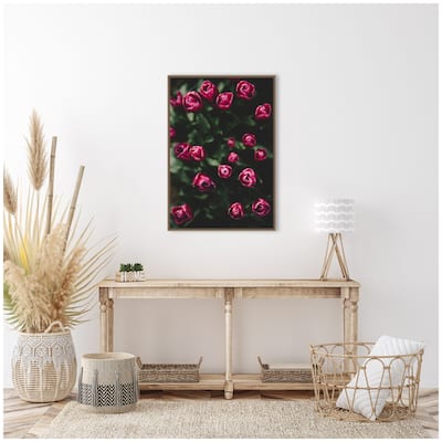 Kate and Laurel Sylvie Moody Dark Pink Tulips in Bloom Framed Canvas by Patricia Hasz of Patricia Rae Photography