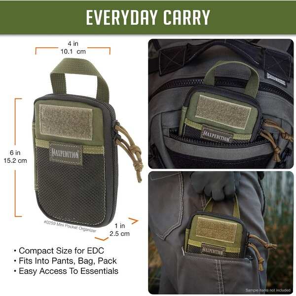 Lightweight Durable Mini Pocket Organizer MOLLE Pouch, OD Green