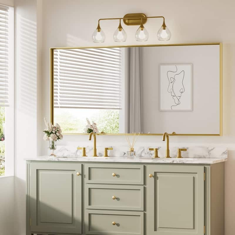 Keonjinn Aluminum Framed Wall Mount Bathroom Vanity Mirror