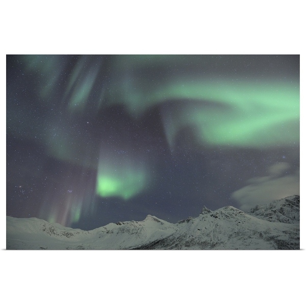 "Nothern lights, Aurora Borealis, Tromso, Troms, Norway" Poster Print