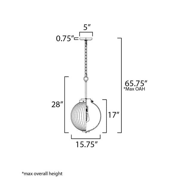 Maxim 15196CR Kasbah 16" Wide Pendant