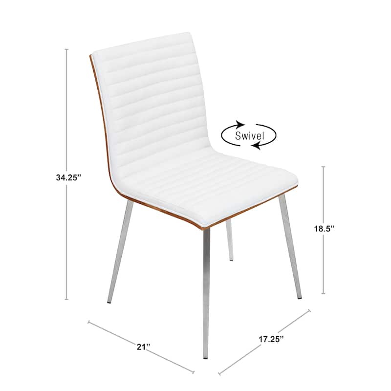 Mason Stainless Steel Wood Swivel Chair (Set of 2)