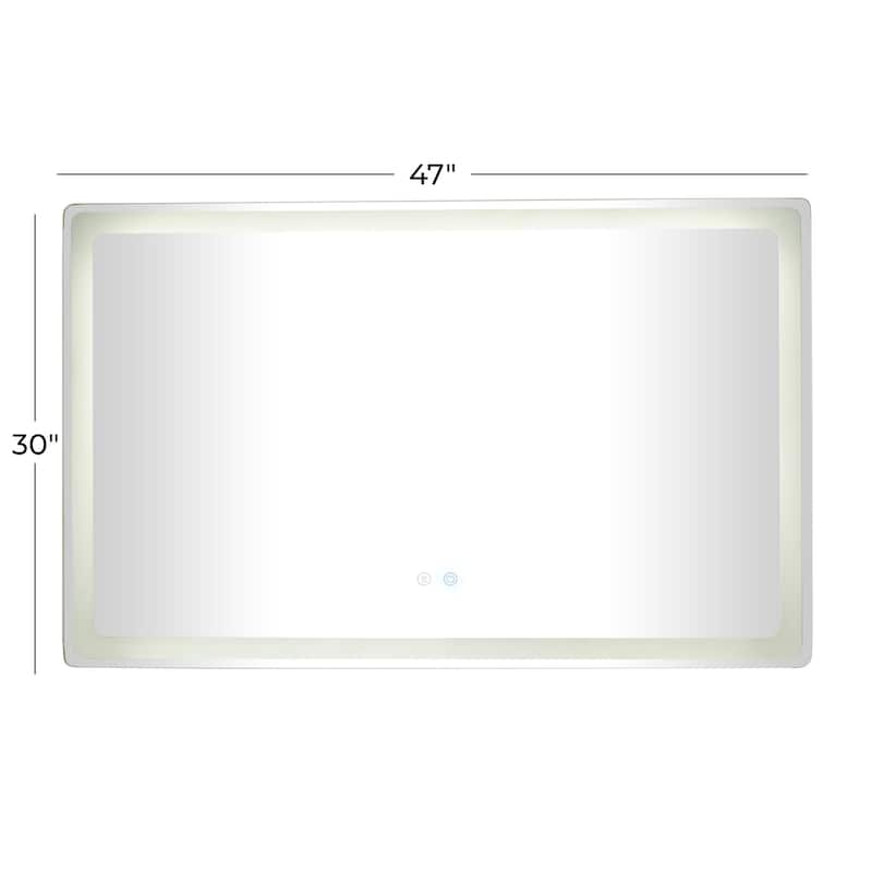 Glass Anti Fog Mirror with LED Light - Silver - Roche River Decor