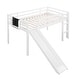 preview thumbnail 8 of 46, Twin size Loft Bed Wood Bed with Slide, Stair and Chalkboard, White