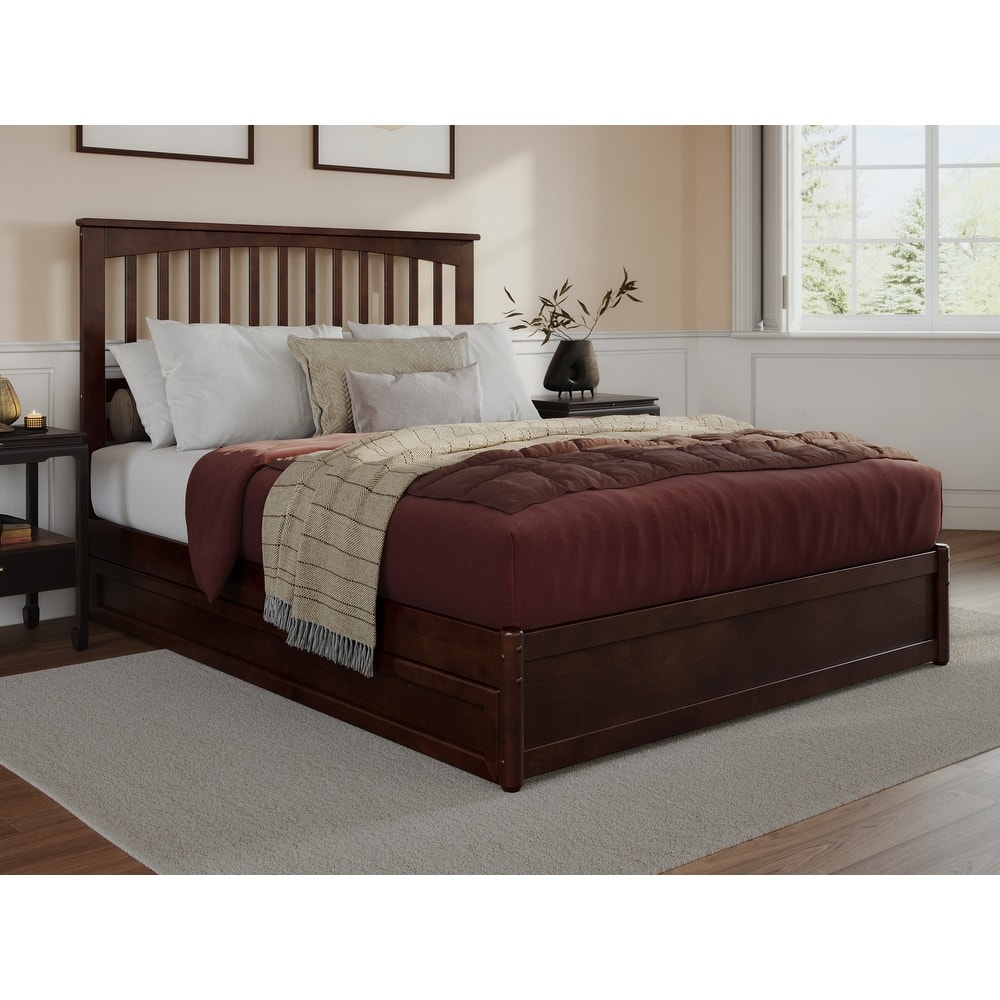 Everett Platform Bed with Panel Footboard and Twin XL Trundle