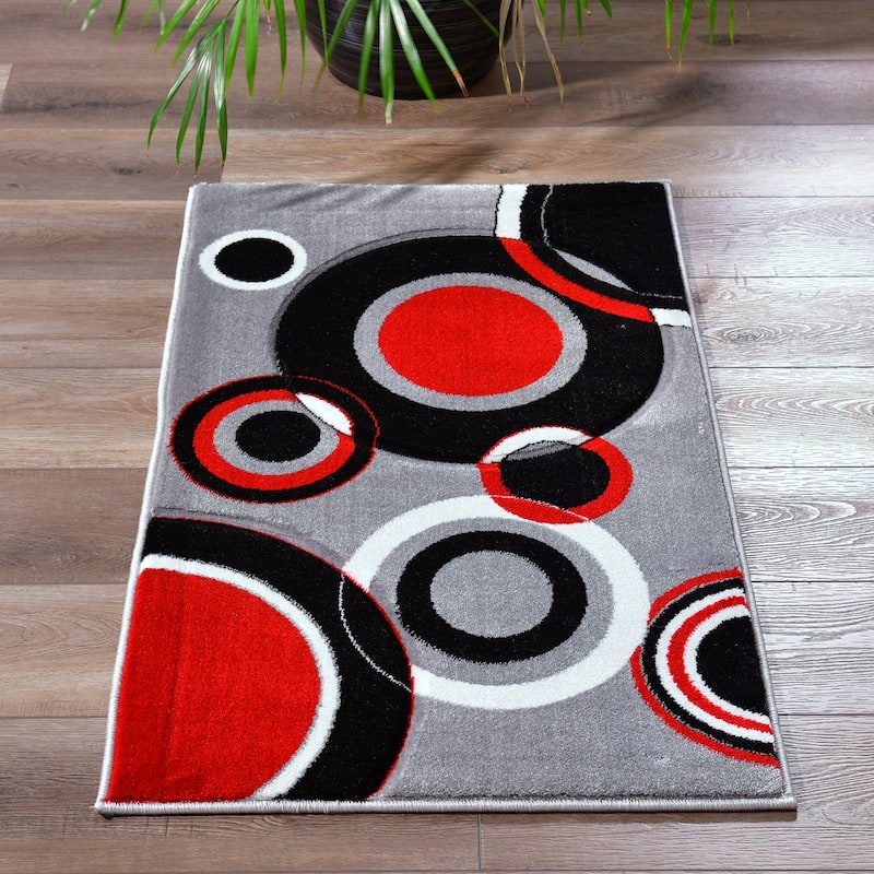 Miglena Grey/Black Polypropylene Area Rug