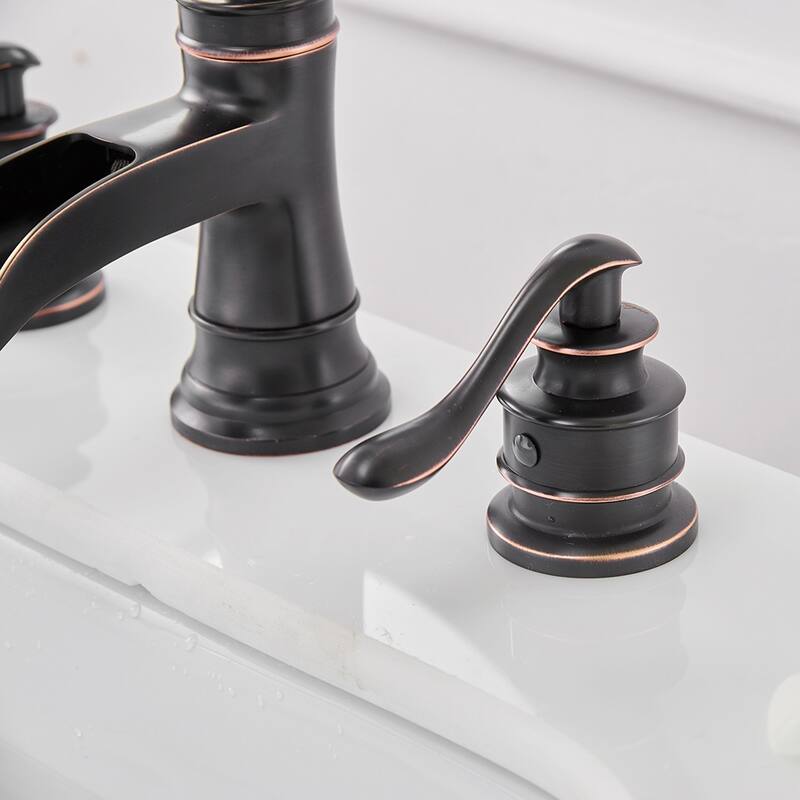 Widespread 3-hole Bathroom Faucet with Drain Assembly