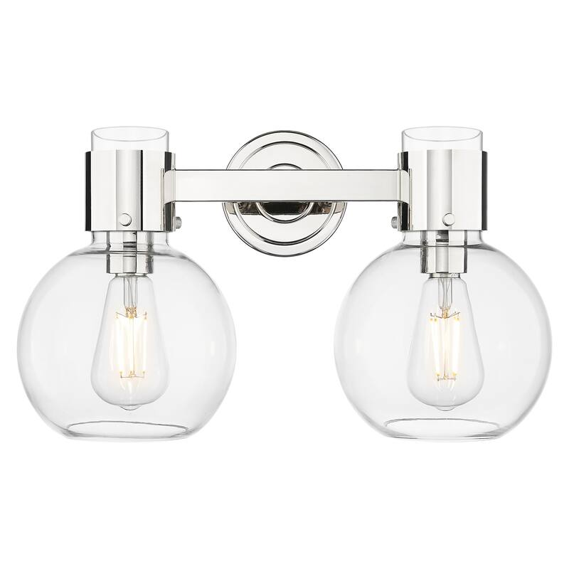 Innovations Lighting 464-2W-G464B-7CL Lawton Sphere 2 Light 16" Wide - Polished Nickel