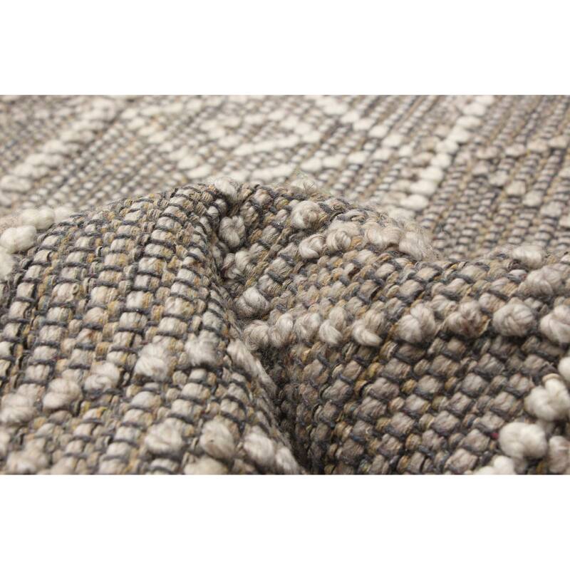 ECARPETGALLERY Braid weave Sienna Taupe Wool Rug - 5'1 x 8'6