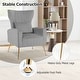 preview thumbnail 25 of 30, Costway Velvet Upholstered Wingback Chair with Lumbar Pillow & Golden - See Details