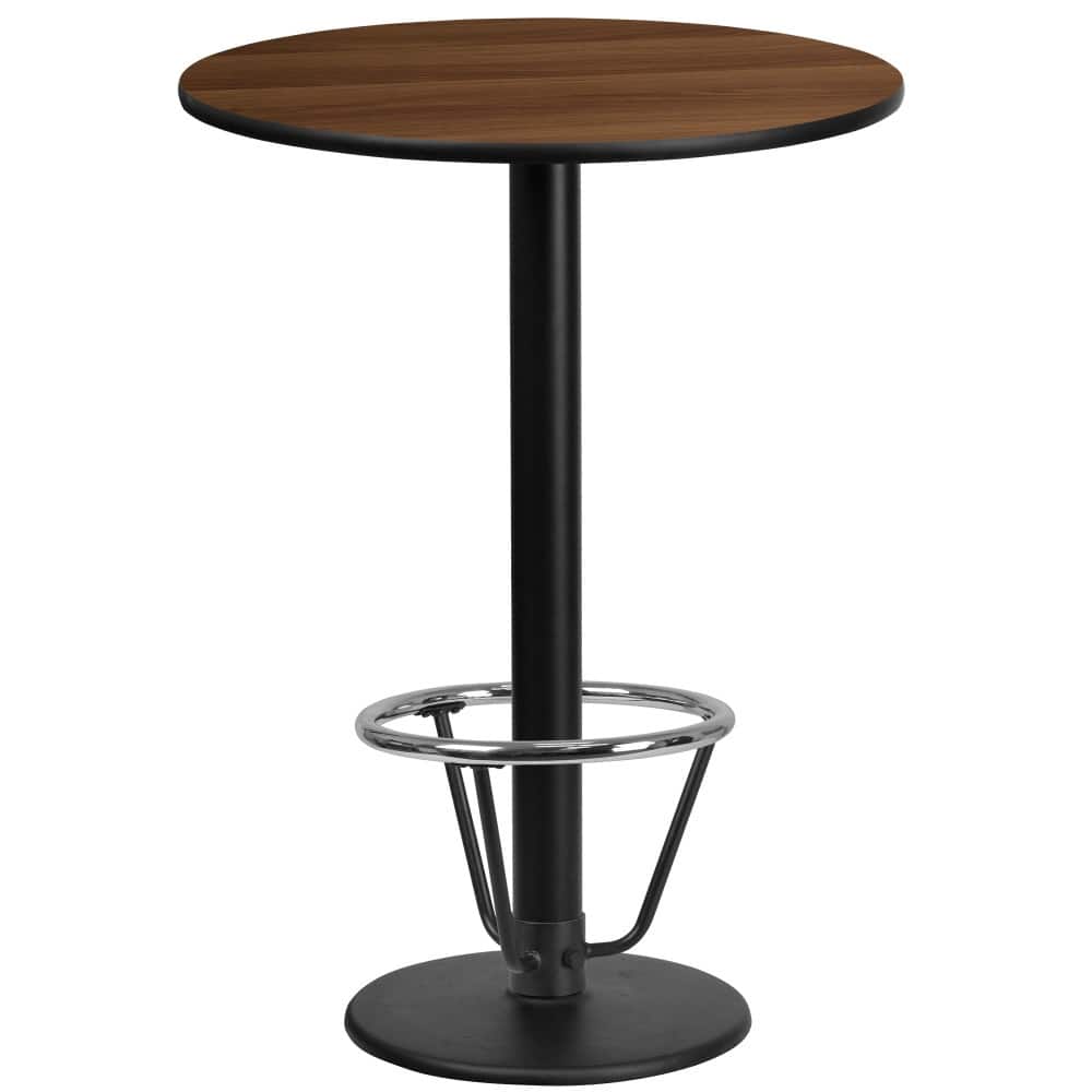 24'' Round Laminate Table Top with 18'' Round Bar Height Table Base