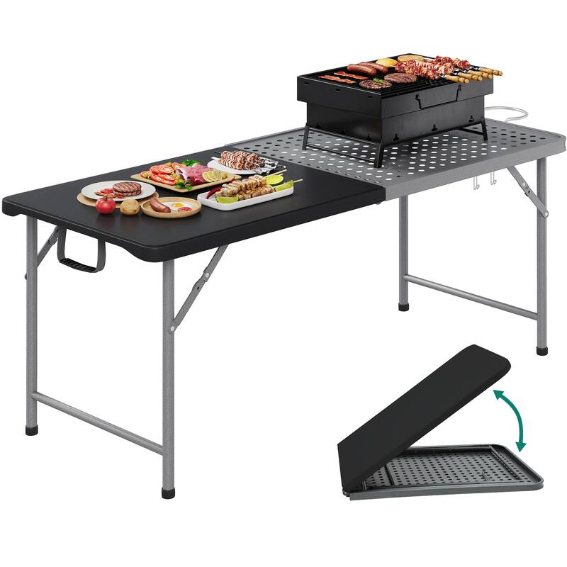 Moasis Fliptop Outdoor Camping Table - Black