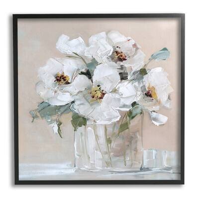 Stupell Traditional White Blooms Flower Arrangement Still Life Framed Wall Art, Design by Sally Swatland
