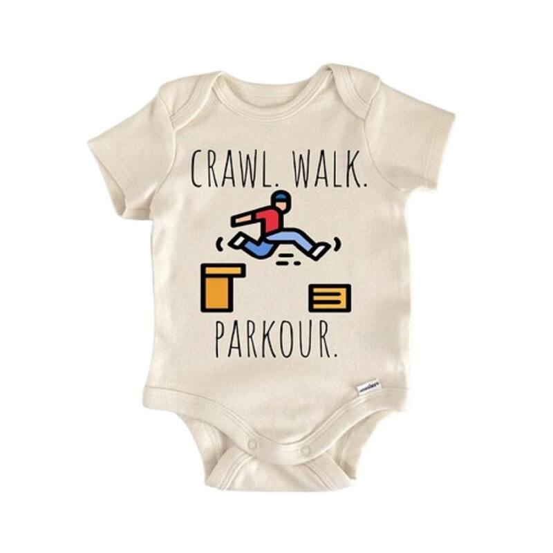 Parkour - Baby Boy Girl Clothes Infant Bodysuit Funny Cute Newborn - White - Newborn