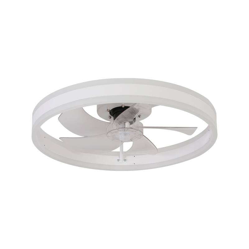 Remote Control Flush Mount Ceiling Fan Silent Fan Light with Adjustable Color Temperature & 6 Adjustable Wind Speeds