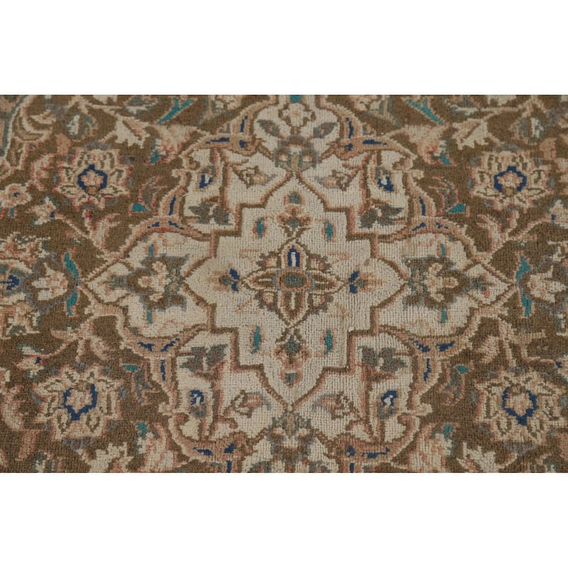 Traditional Mashad Persian Area Rug Hand-Knotted Wool Carpet - 9'10" x 11'11"