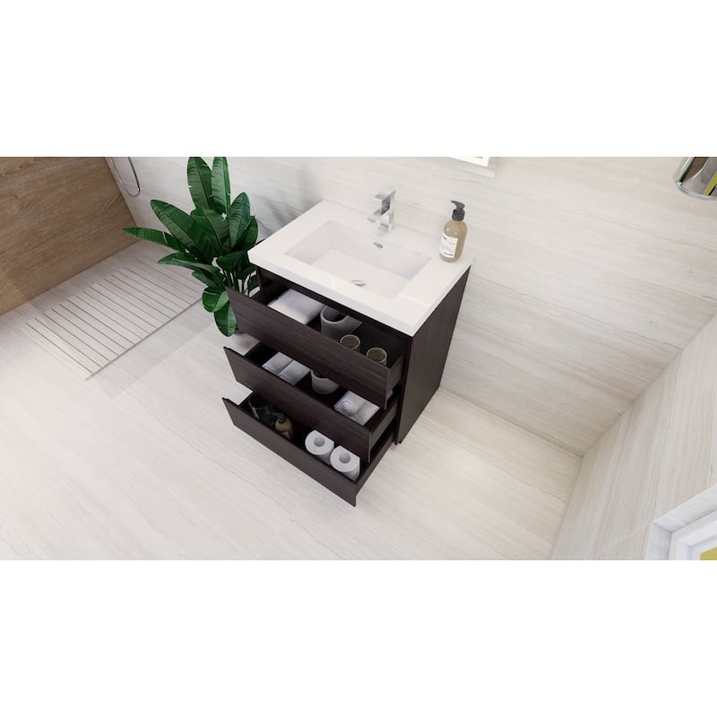Aron 30'' Freestanding Vanity with Reinforced Acrylic Sink