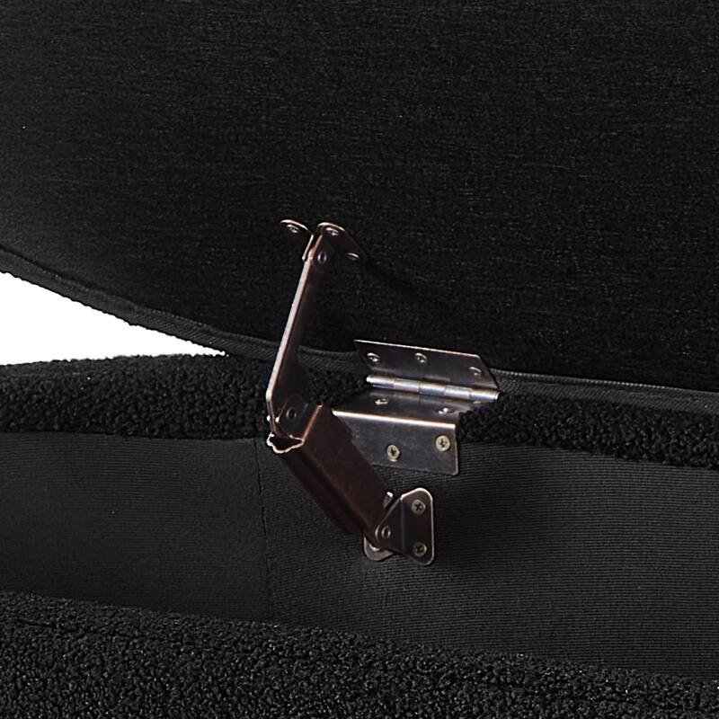 Oval Decorative Stool Lounge Stool Upholstered Seat, Exquisite Storage Bench Ottoman Bench with Safety Hinged Flap