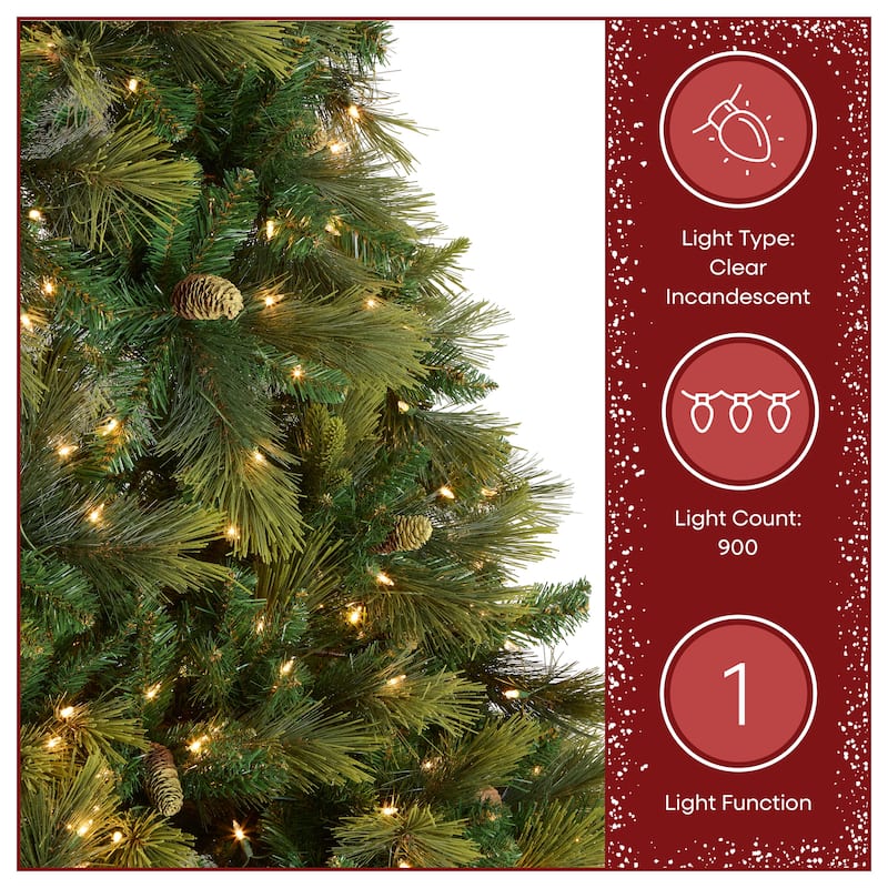 National Tree Company 9 ft. Carolina Pine Christmas Tree with Clear Lights - 9 Foot