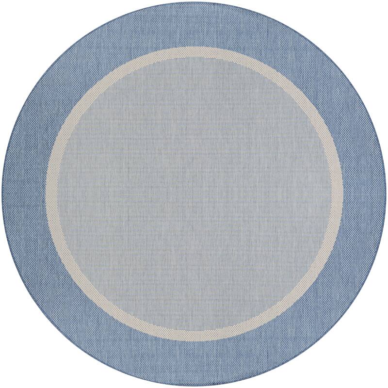 Pergola Channel Indoor/ Outdoor Area Rug - 7'6" Round - Blue