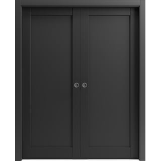 Sliding French Double Pocket Doors 36 x 80 inches | Quadro 4111 Matte ...