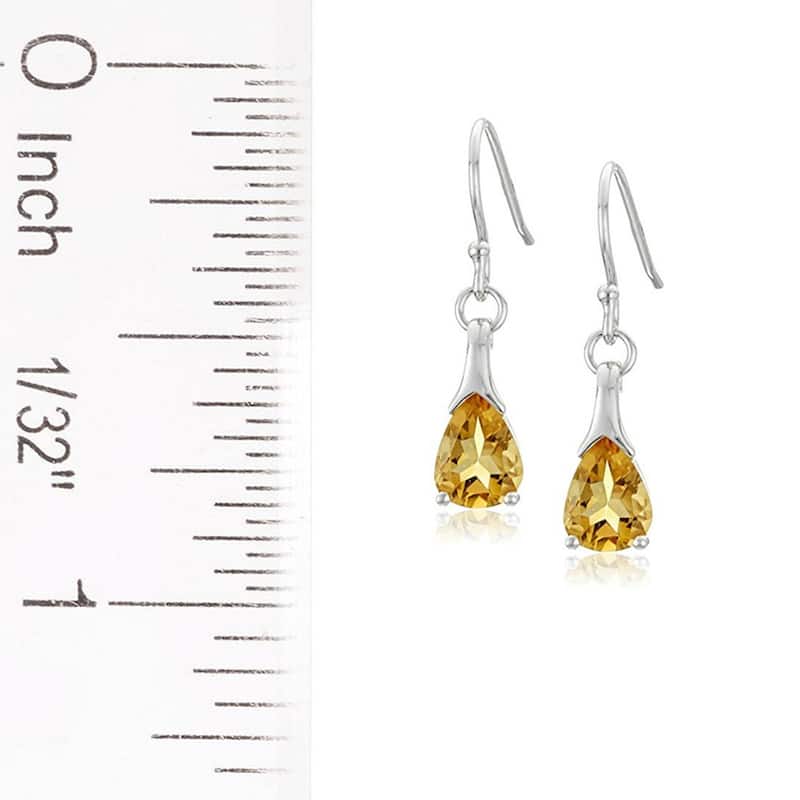 925 Sterling Silver Citrine Dangle Earrings