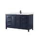 Option Dark Blue, Black Trim, White Quartz Top