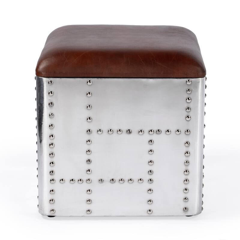 Butler Midway Aviator Leather Stool