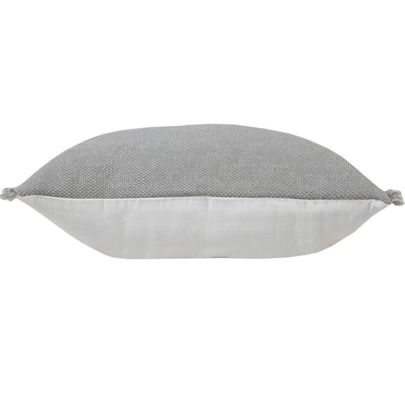 20" Gray Solid Fringe Square Throw Pillow